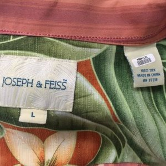 Joseph & Feiss Sz L Silk Printed Men Casual Shirt - Picture 4 of 7